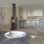 Designová černá kamna na dřevo, to je SIRIUS® od firmy Schiedel